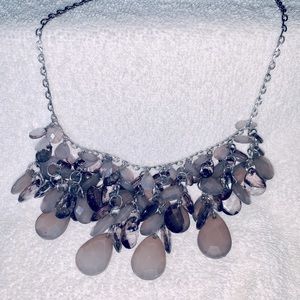 Silver and Purple Statement Necklace